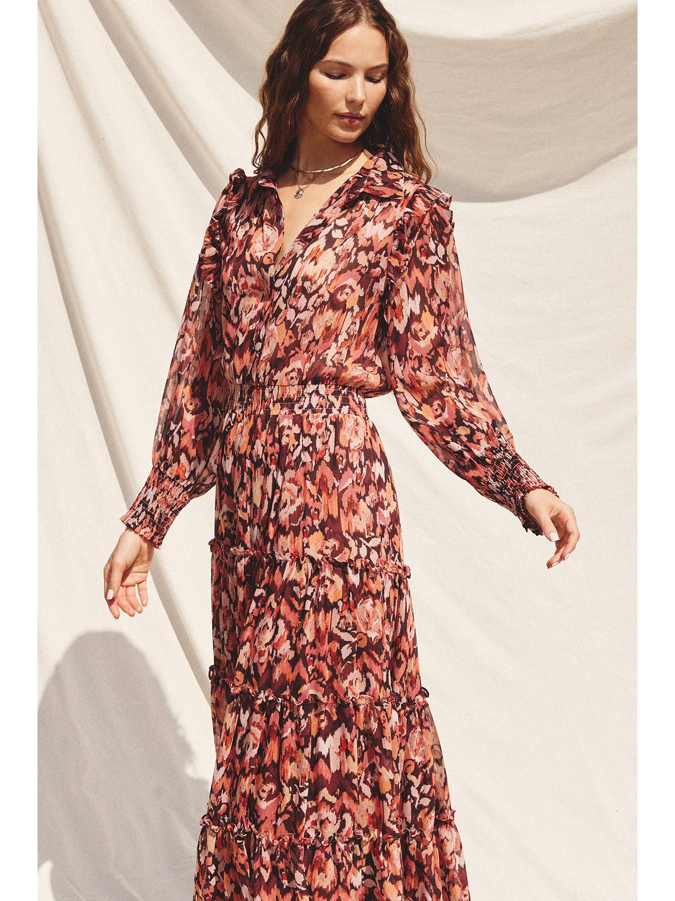 Floral Printed Long Sleeve Maxi Dress, REBELRY BOUTIQUE, Arvada, CO