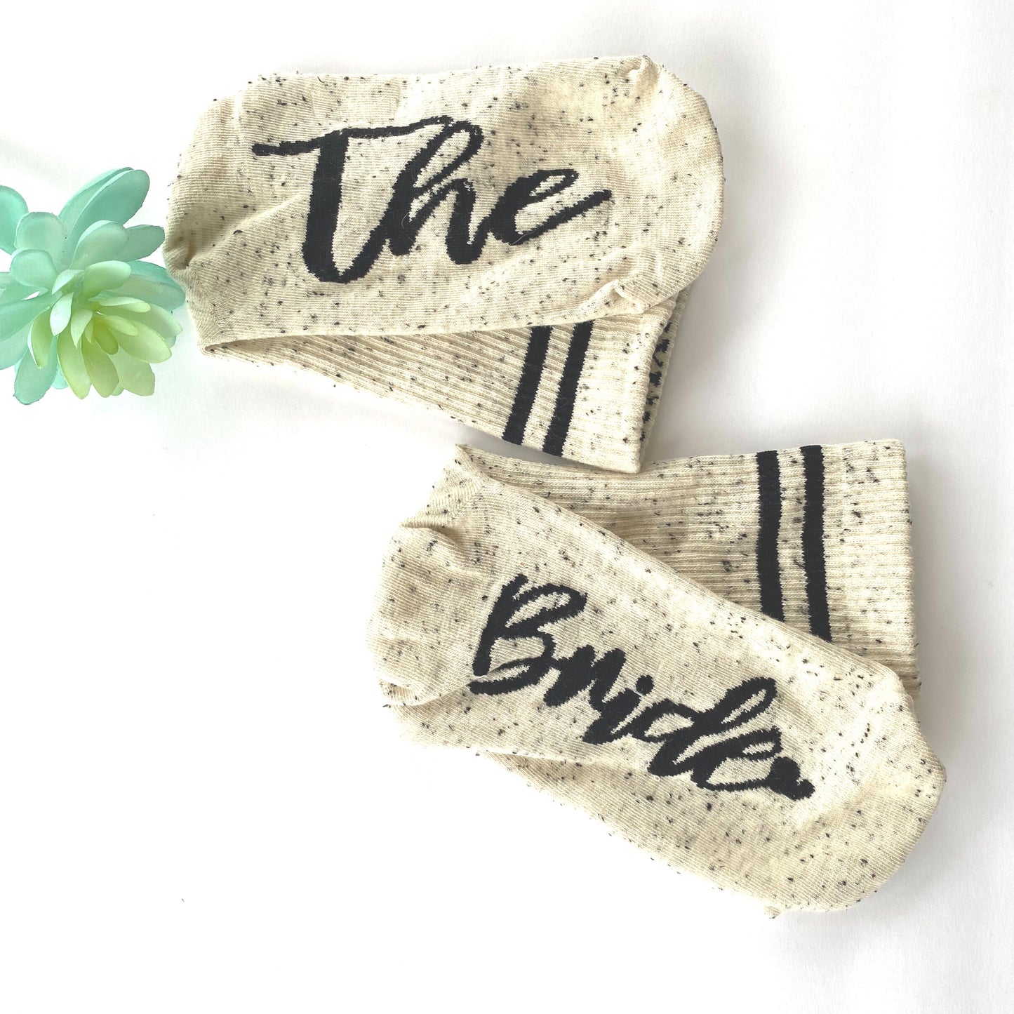 Beige With Black Bride And Bridal Party Socks