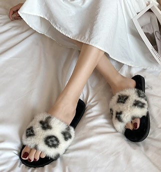 Monogrammed Fuzzy Slippers