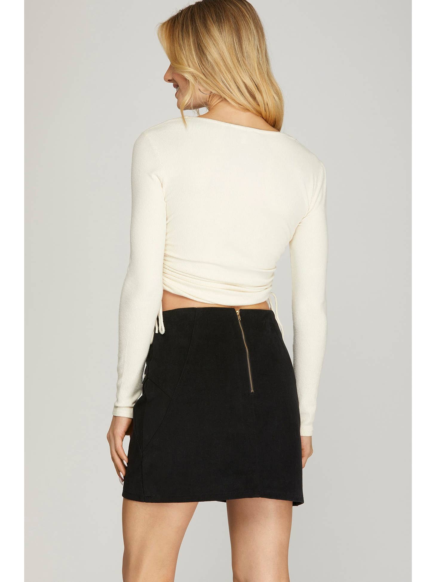 Black mini skirt with stud detail, REBELRY BOUTIQUE, Arvada, CO