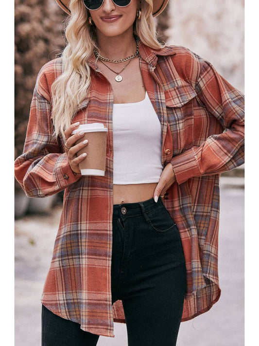 women's plaid button up top, REBELRY BOUTIQUE, Arvada, CO