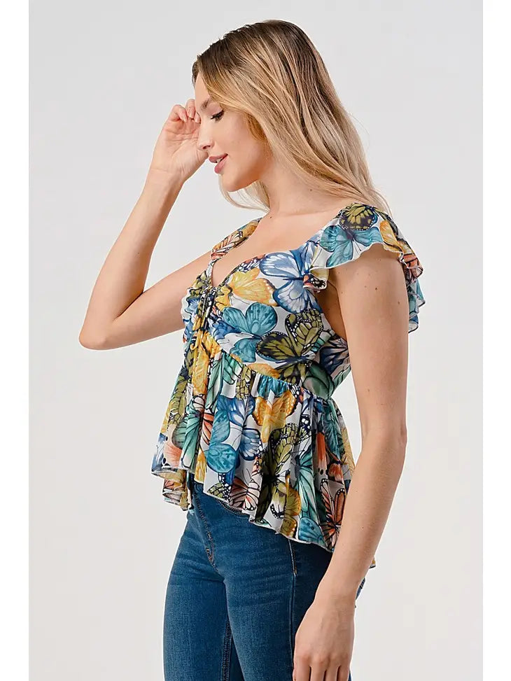Butterfly Print Top, REBELRY BOUTIQUE, Arvada, CO