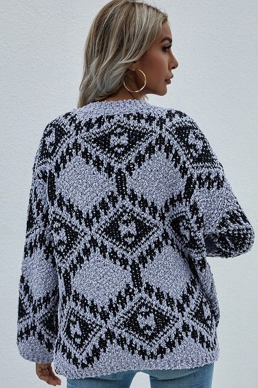 Aztec Print Pull Over Sweater, REBELRY BOUTIQUE, Arvada, CO
