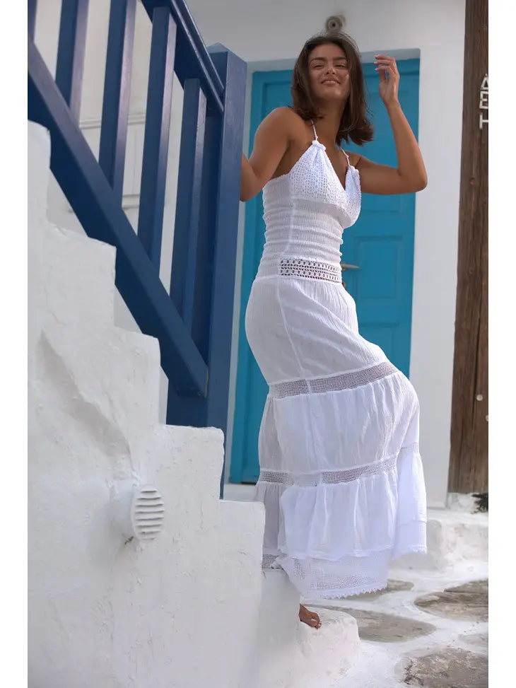 White Summer Maxi Dress, REBELRY BOUTIQUE, Arvada, CO
