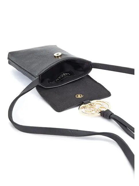 Women's Black Butterfly Clasp Mini Bag