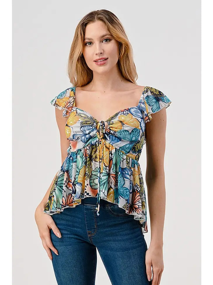 Butterfly Print Top, REBELRY BOUTIQUE, Arvada, CO