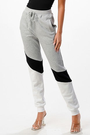 Grey/ White Stripped Joggers