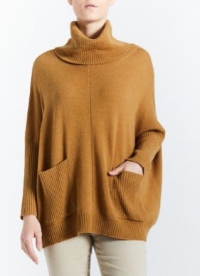 Camel Cowl Pocket Sweater