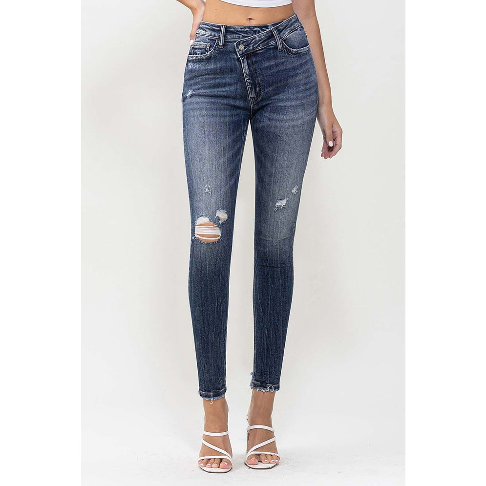 Assymetric Skinny Jean, REBELRY BOUTIQUE, Arvada, CO
