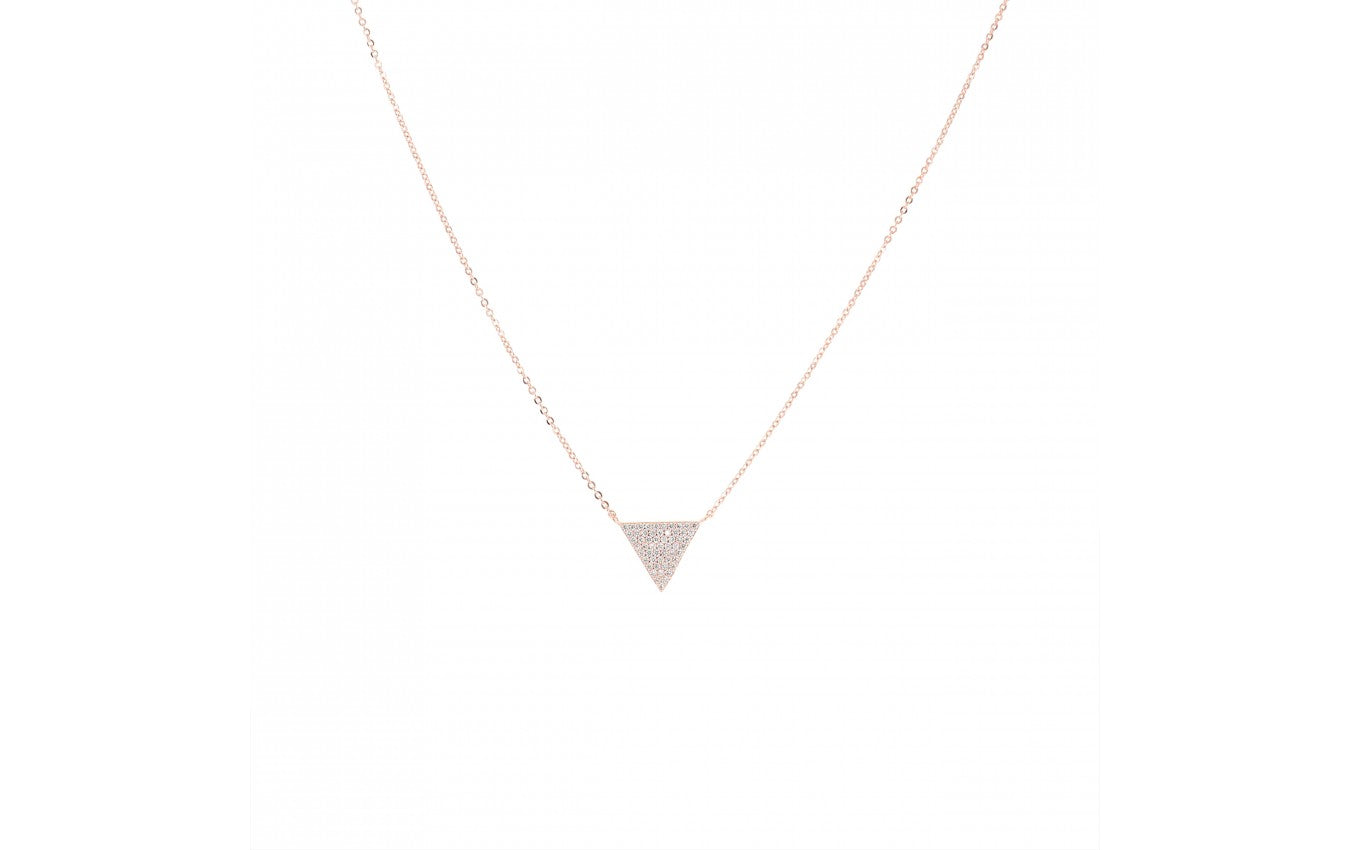 Rose Gold Chain With Pave CZ Triangle