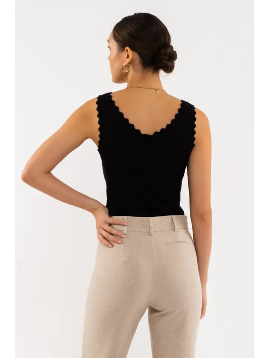 Black Knit Sleeveless Top, REBELRY BOUTIQUE