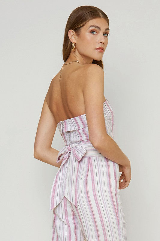 Striped Tube Top With Tie back