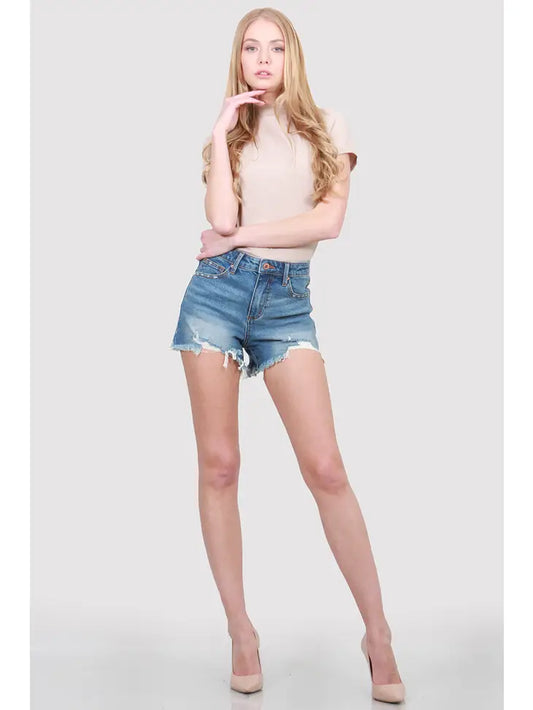 High Rise Denim Shorts, REBELRY BOUTIQUE, Arvada, CO