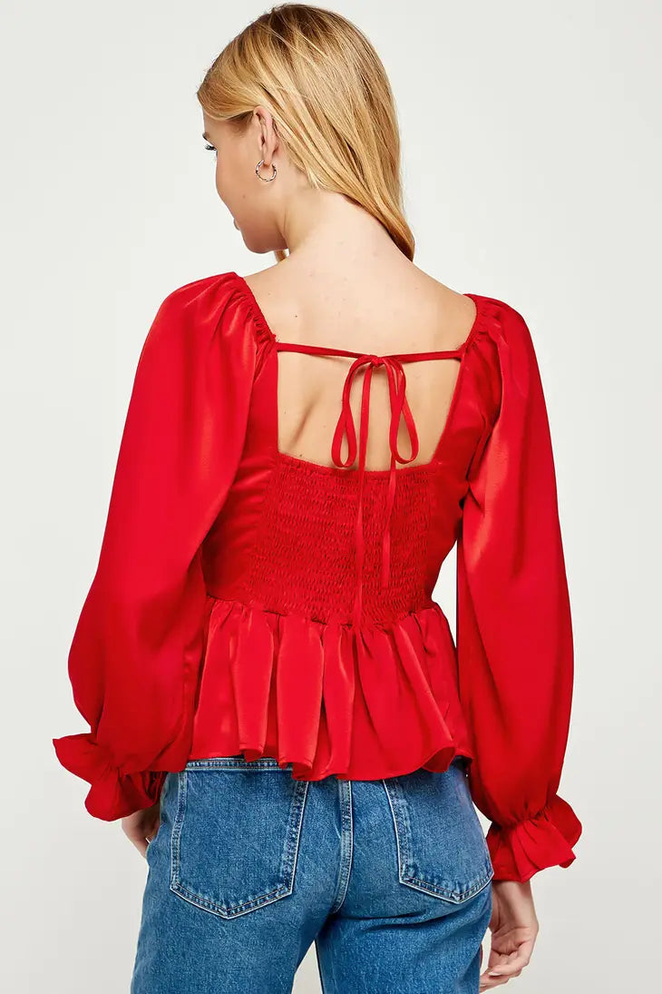  Red Date Night  Top, REBELRY BOUTIQUE 