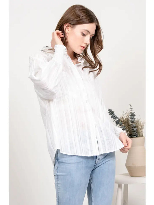 White Button Up Top, REBELRY BOUTIQUE