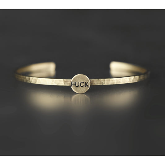 Thin Brass Cuff "FUCK" Bracelet